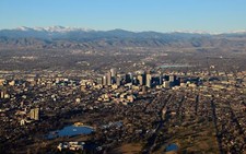 Landscape city denver cityscape mountains colorado Custom Gaming Mat Desk picture