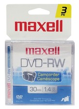 Maxell 567655 DVD-RW Camcorder Rewriteable - 3 Pack Jewel Case picture