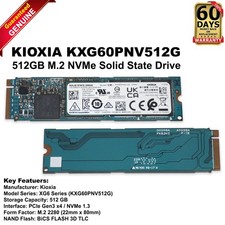 Kioxia KXG60PNV512G 512GB PCIe 3.0 x4 NVMe 3D TLC M.2 2280 Solid State Drive SSD picture