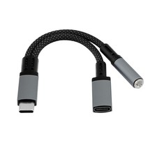 USB C to 3.5mm Audio Adapter and Charger 2 in 1 Hi-Res 32bit/384kHz Aux to USB C picture