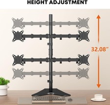 Quad Monitor Stand, Fully Adjustable Stacked 4 Screen Desk Mount for 17 to 32... picture