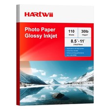 Thin Glossy Inkjet Paper 8.5x11 Inches, 110 Sheets brochure paper, 115gsm Pho... picture