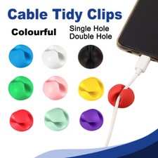 5/10Pcs Cable Tidy Clips Self Adhesive Wire Holder Single/Double Hole Clamp Cord picture