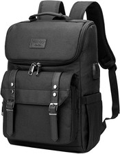 YALUNDISI Vintage Backpack Travel Laptop with usb 16 inch, Black picture