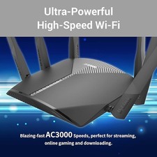 Black - D-Link WiFi Router AC3000 Mesh Smart Internet Network Voice Control, picture