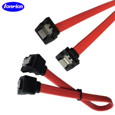 Red Flat SATA7P Female-Female 90° Angle 6Gbps SSD HDD Internal Hard Disk Cable picture