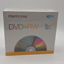 DVD+RW Writable DVDs 4.7GB 120Min Memorex 10 Pack Blank picture