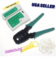 Probador de cable Ethernet RJ45 Cat5e Cat6/herramienta que prensa/conectores 100 picture