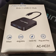 ACASIS USB C Hub 10Gbps, 6-in-1 Multiport Adapter with 4K 60Hz HDMI, Black picture
