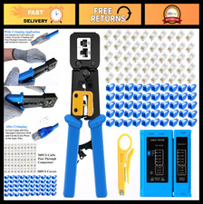 RJ45 Crimping Tool for Cat6, Cat5e, Cat5 - Sturdy Pass-Through Ethernet Crimper picture