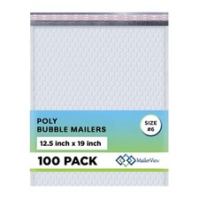 Arctic White Bubble Mailers 12.5x19.5 Poly Padded Mailers 100 Pack picture