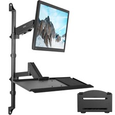 VIVO Sit-Stand Height Adjustable Pneumatic Arm Wall Mount for 1 Screen up to 32