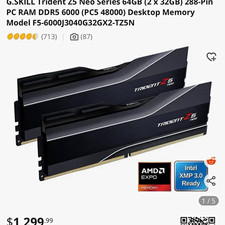 G.SKILL Trident Z5 Neo 64GB (2x32GB) DDR5-6000 PC5-48000 288P DIMM picture