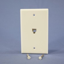 Eagle 3532-4W White 1-Gang Phone Jack Unbreakable Nylon Standard Wallplate Cover picture