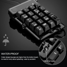 USB Wired Numeric Keypad Mechanical Feel Number Pad Keyboard 19 Keys Water- MJBT picture