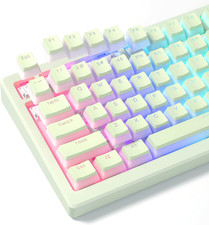 Shine through PBT Keycaps, Green Pudding Key Caps, OEM Profile Double Shot Custo picture