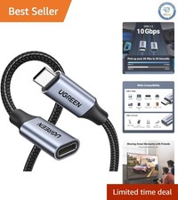 Durable 1.5Ft USB C Extension Cord - Fast 100W Charging & 10Gbps Transfer Rate picture