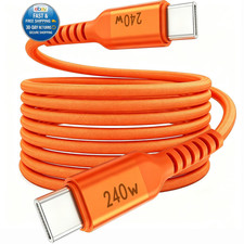 240W USB-C to Cable 10FT Orange, Super Fast 10FT, Orange picture