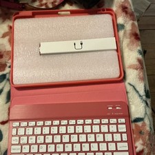 Pink Magnetic Detachable Wireless Keyboard Folio Case Type-C, iPad Air 4 picture
