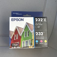 Epson 232XL Black + 232 Color Ink Cartridges TRI COLOR Exp 07/29 NEW SEALED NIB picture