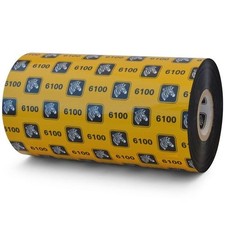 Zebra 06100BK11045 6100 Wax Resin Ribbon Black - 4.33