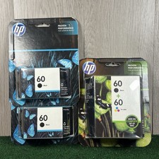 Genuine HP 60 Tri-Color & Black Ink Single Cartridge Lot of 3 EXPIRED 2013/2014 picture