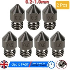 2pcs Hardened Steel 3D Printer Nozzle 0.2-1.0mm MK8 CR-10 Ender 3 Anet A8 m6 picture