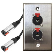 DIYTECH Premium 1/4 TRS Wall Plate, Solderless, 6.35mm Jack, Stainless Steel  picture