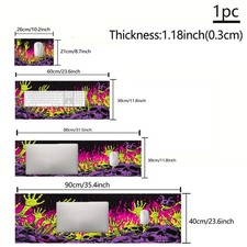1pc 1pcs Large Gaming Desk Mat Compatible for PC/Laptop - Fluorescent Zombie F picture