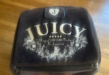 Vintage 90s Y2K JUICY COUTURE Dark Brown Velour Laptop Sleeve Computer iPad Bag picture
