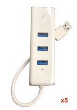 Lot of 5 New Genuine tp-Link UE330 USB 3.0 3-Port Hub Gigabit Ethernet Adapter picture