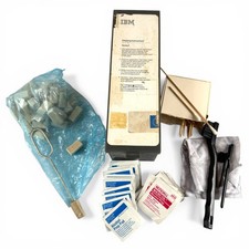 Vintage IBM Computer Tape Drive Cleaning Kit Applicators Brushes Alcohol Pads picture