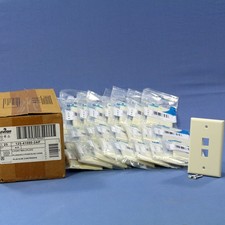 Leviton 41080-2AP Almond 1-Gang Unbreakable 2-Port Nylon Wallplate Covers 25pcs picture