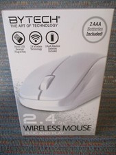 Bytech White 2.4 GHZ Wireless Mouse Plug & Play w/Batteries  SR$15  New in Box picture