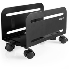 Computer Mid-Tower Case CPU Steel Rolling Stand Mobile Cart Holder Black picture