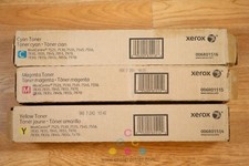 Open Genuine Xerox CMY Toner Cartridges WorkCentre 7525 7530 7535 7545 7556 7830 picture