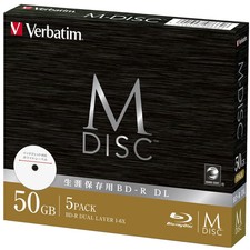 Japan NEW Verbatim M-DISC BD-R DL 50GB 1-6x DBR50RMDP5V2 5 Pack White picture