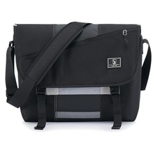 Stylish 17-Inch Water-Resistant Messenger Bag for Men and Women - Black Luxury picture