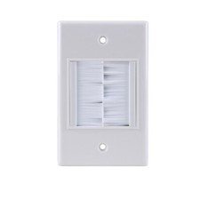 Construct Pro WideMouth Brush Wall Plate Cable Management (White Plate & Brush) picture