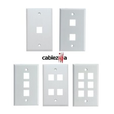 Keystone Wall Plates White for Ethernet, HDMI, Phone Jacks - 1 2 3 4 6 Ports Lot picture
