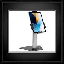 Universal Tablet POS Stand with Key Lock, Bolt-Down Base, Adjustable Height, Sil picture