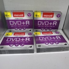 Maxell Platinum Lot Of 4 DVD+R 5 Pack - 4.7GB 120 Minutes RW DVD+Rs. New. picture