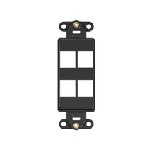 Leviton 41644-E Wall Mounting 1-Gang 4-Port Multimedia Decora Insert Black picture