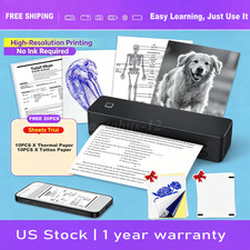 A4 Portable Printers Wireless for Travel,Thermal Bluetooth Inkless Mini Printer picture