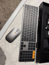 ProtoArc KM100-A Wireless Slim Keyboard & Mouse Bundle, Multimedia, Gray picture