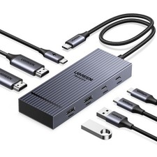 UGREEN 7 in 1 Docking Station Dual Monitor, USB C Hub Dual 4K@60Hz HDMI Display, picture