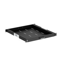 ynVISION.DESIGN 1U Sliding Rack Shelf – 20″ Deep Pull-Out Mount black  picture