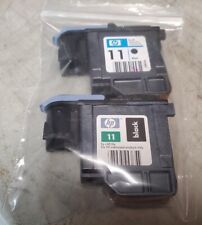 2 New Genuine HP 11 Printheads C4810A Black  OPEN BOX OPEN BAG WITH TAPE SEAL picture