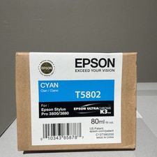 Genuine Epson Pro 3800 3880 Cyan K3 Ink T5802 Expire 2017 picture