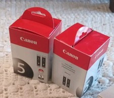 NIB Genuine Canon PGI-5BK 5 PGBK Lot 2 Packs - 4 Black Ink Cartridges Office picture